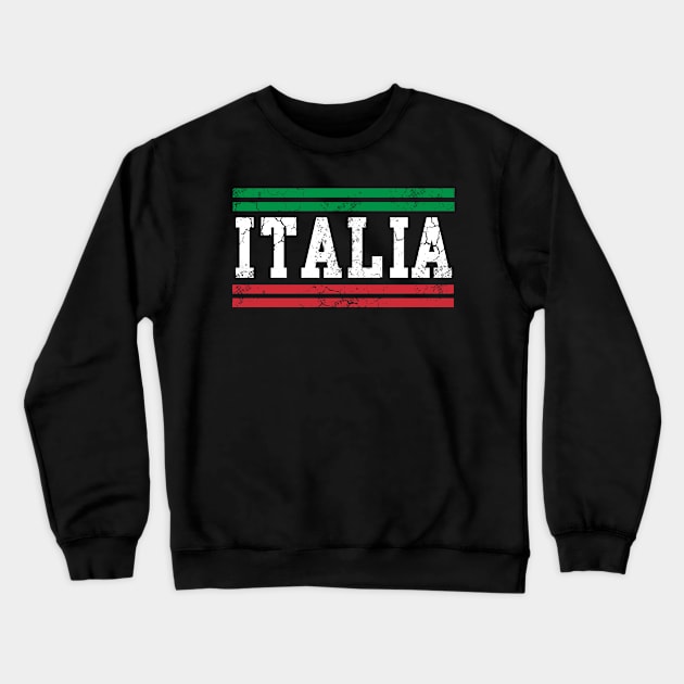 Italia Flag Italy Italian Vintage Distressed Crewneck Sweatshirt by E